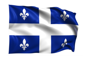 Quebec Waving flag Realistic Transparent Background png