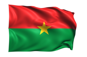 Burkina Faso Waving flag Realistic Transparent Background png