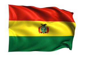 Bolivia Waving flag Realistic Transparent Background png