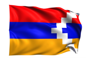 nagorno karabakh ondeando bandera fondo transparente realista png