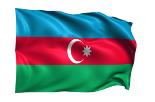 azerbaiyán ondeando bandera fondo transparente realista png