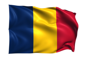 Chad Waving flag Realistic Transparent Background png