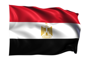 Egypt Waving flag Realistic Transparent Background png