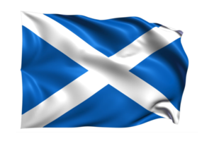 Scotland Waving flag Realistic Transparent Background png