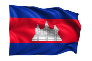 camboja acenando bandeira fundo transparente realista png