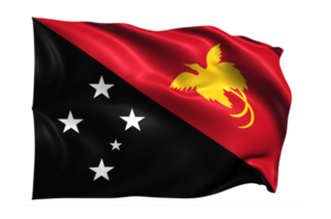 papua-neuguinea wehende flagge realistischer transparenter hintergrund png