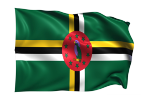 dominica golvend vlag realistisch transparant achtergrond png