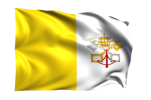 ciudad del vaticano ondeando bandera fondo transparente realista