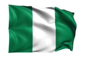 nigeria ondeando bandera fondo transparente realista png