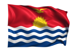 Kiribati acenando bandeira fundo transparente realista png