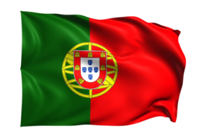 Portugal Waving flag Realistic Transparent Background png