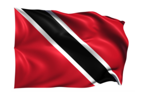 Trinidad and Tobago Waving flag Realistic Transparent Background png