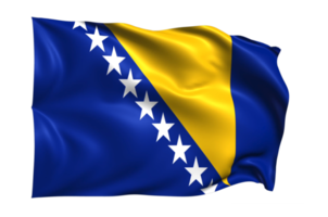 bosnia y herzegovina ondeando bandera fondo transparente realista png