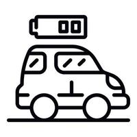 Car low battery icon, outline style vector