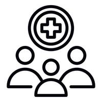 Family medical care icon, outline style vector