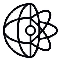 icono de aprendizaje de átomo global, estilo de esquema vector