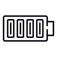 Full battery icon, outline style vector