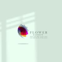 logo icono diseño letra p forma flores transparente colorido simple eps 10