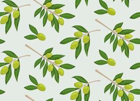 Seamless pattern with green olives. vector