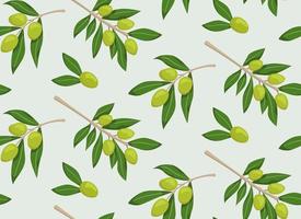 Seamless pattern with green olives. vector