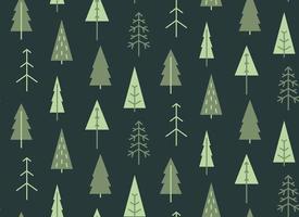 Seamless pattern with simple spruces. Christmas texture in flat style. vector