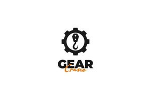 Gear crane logo design vector template illustration idea