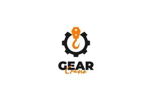 Gear crane logo design vector template illustration idea