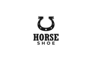 Flat horse shoe logo design template illustration vector