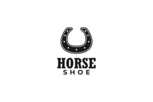 Flat horse shoe logo design template illustration vector