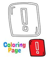 Coloring page with Attention sign for kids vector