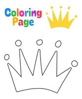 Coloring page with Crown for kids vector