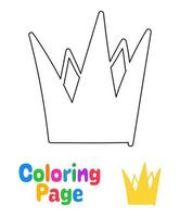 Coloring page with Crown for kids vector