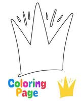 Coloring page with Crown for kids vector