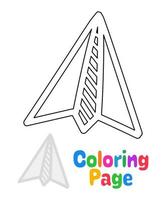 Coloring page with Paper plane for kids vector