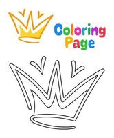 Coloring page with Crown for kids vector