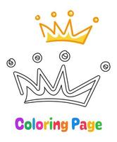 Coloring page with Crown for kids vector