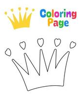 Coloring page with Crown for kids vector