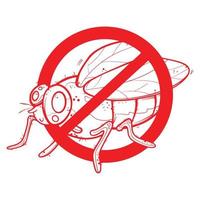 signo de insecto prohibido signo de advertencia signo logotipo icono ilustración vector