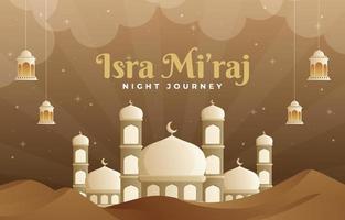 Isra Miraj The Night Journey Background vector