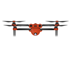 Drone in realistic style. Quadcopter with camera. Colorful PNG illustration.