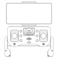 Drone remote controller Coloring book. Quadcopter with camera. Colorful PNG illustration.