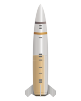 ATACMS in realistic style. Ballistic missile. Military rocket. Colorful PNG illustration.