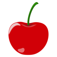 Red cherry design on transparent background. png