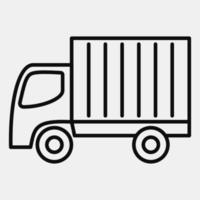 Icon truck. Transportation elements. Icons in line style. Good for prints, posters, logo, sign, advertisement, etc. vector
