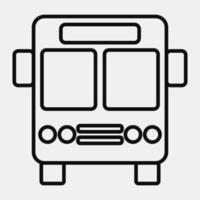 autobús de iconos. elementos de transporte. iconos en estilo de línea. bueno para impresiones, carteles, logotipos, letreros, anuncios, etc. vector