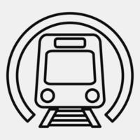 metro icono. elementos de transporte. iconos en estilo de línea. bueno para impresiones, carteles, logotipos, letreros, anuncios, etc. vector