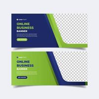 Business horizontal banner template design. social media banner vector background