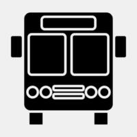 autobús de iconos. elementos de transporte. iconos en estilo glifo. bueno para impresiones, carteles, logotipos, letreros, anuncios, etc. vector
