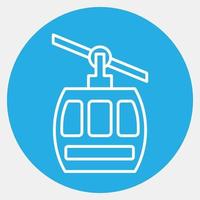 Icon cable car. Transportation elements. Icons in blue style. Good for prints, posters, logo, sign, advertisement, etc. vector