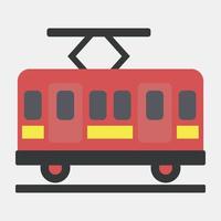 Icon tram. Transportation elements. Icons in flat style. Good for prints, posters, logo, sign, advertisement, etc. vector